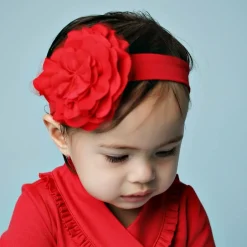 Lemon Loves Layette Baby Girls Red Pima Cotton Headband TrueRed Discount