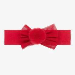 A Dee Baby Girls Red Pom-Pom Headband Clearance