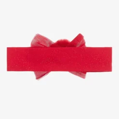 A Dee Baby Girls Red Pom-Pom Headband Clearance