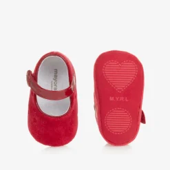 Mayoral Newborn Baby Girls Red Velvet Pre-Walker Shoes Best