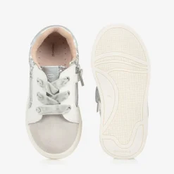 Mayoral Baby Girls White & Silver Leather Trainers Online