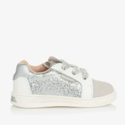 Mayoral Baby Girls White & Silver Leather Trainers Online