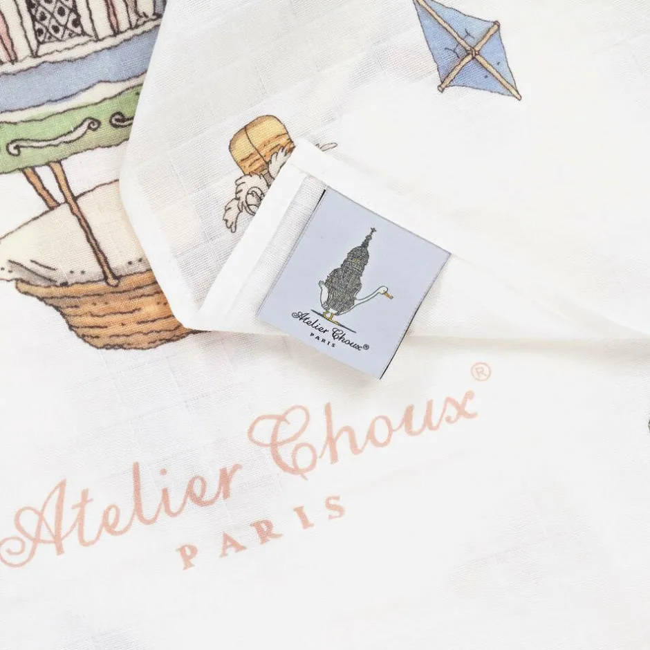 Atelier Choux Paris Baby Girls White Balloons Swaddle (97cm) Discount