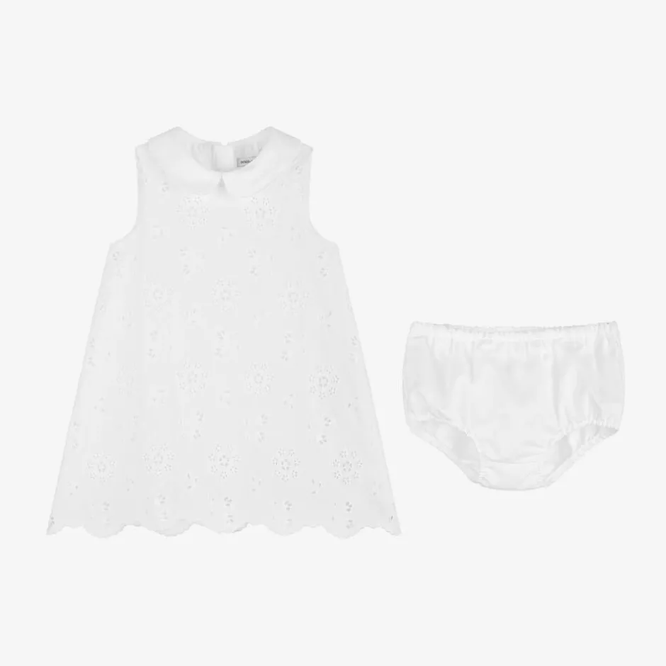 Dolce amp; Gabbana Baby Girls White Broderie Anglaise Dress Discount