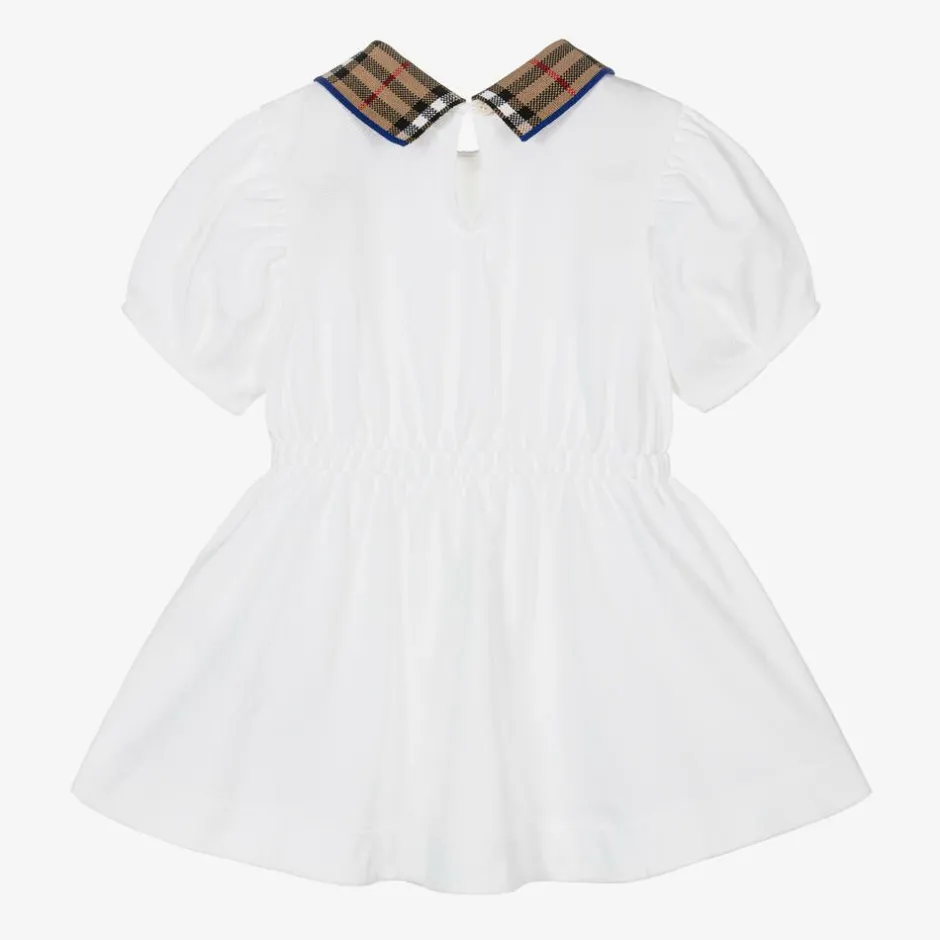 Burberry Baby Girls White Check Polo Dress Online