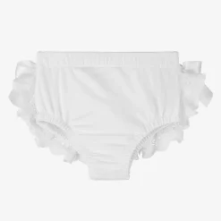 Beau KiD Baby Girls White Cotton Bloomer Shorts Clearance