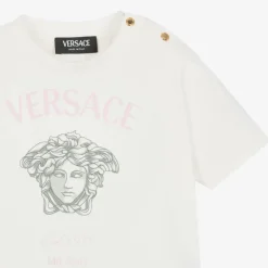Versace Baby Girls White Cotton Medusa T-Shirt Sale