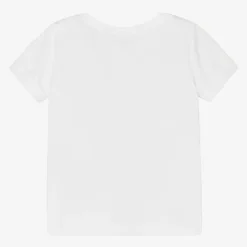 Guess Baby Girls White Cotton Stripe T-Shirt Hot