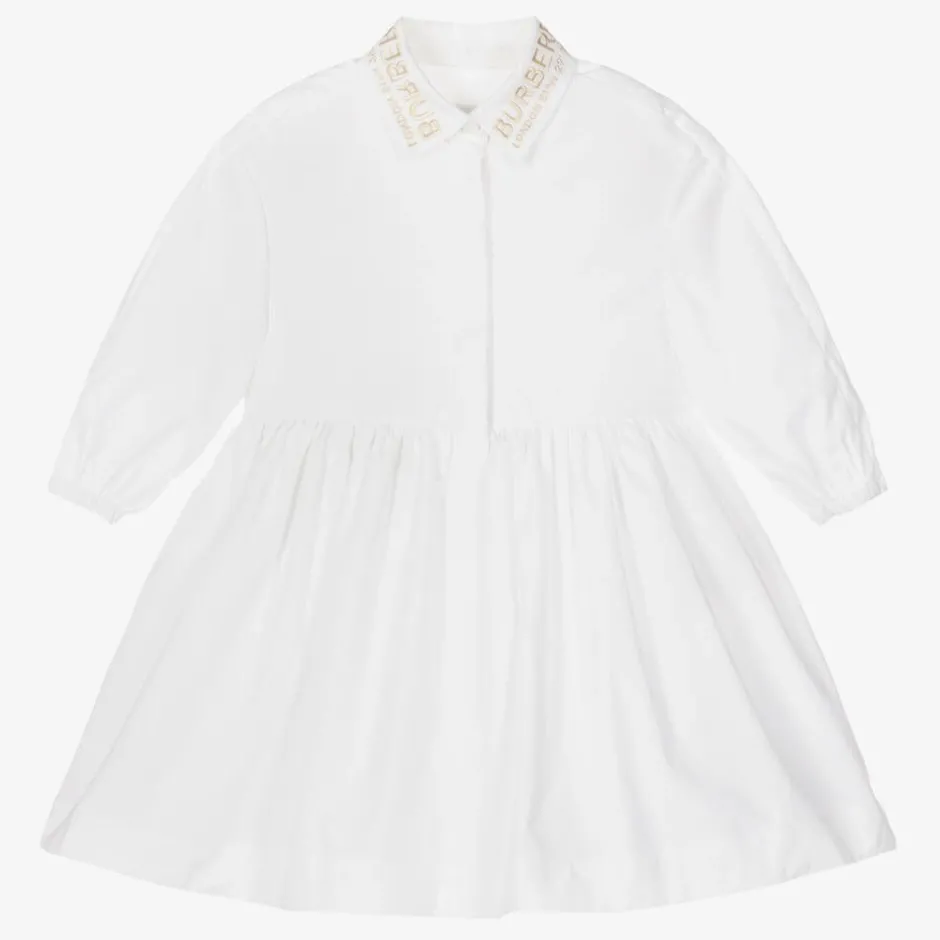 Burberry Baby Girls White Cotton Shirt Dress Sale