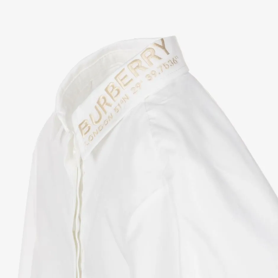 Burberry Baby Girls White Cotton Shirt Dress Sale