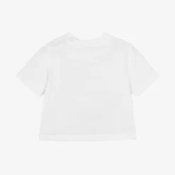 Burberry Baby Girls White Cotton T-Shirt Online