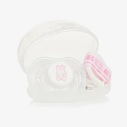 Guess Baby Girls White Dummy & Clip Set Online