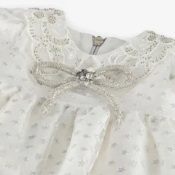 Graci Baby Girls White Glittery Star Dress Hot