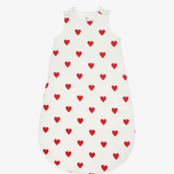 Petit Bateau Baby Girls White Hearts Sleeping Bag Outlet