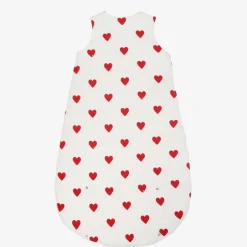 Petit Bateau Baby Girls White Hearts Sleeping Bag Outlet
