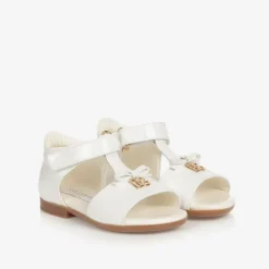 Dolce amp; Gabbana Baby Girls White Patent Leather Sandals