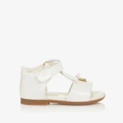Dolce amp; Gabbana Baby Girls White Patent Leather Sandals