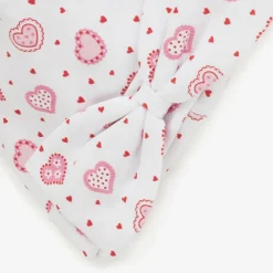 Kissy Kissy Baby Girls White Pima Cotton Heartfelt Hearts Hat Discount