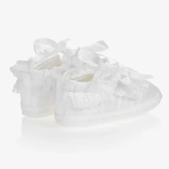 Early Days Baby Girls White Silk Shoes Outlet