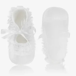 Early Days Baby Girls White Silk Shoes Outlet