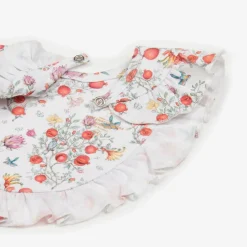 My Little Pie Baby Girls White Supima Cotton Pomegranate Bib New