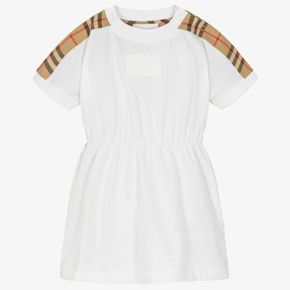 Burberry Baby Girls White Vintage Check Dress Hot