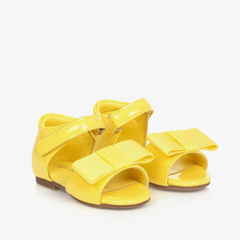 Age of Innocence Baby Girls Yellow Leather Bow Sandals Best