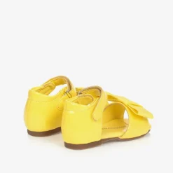 Age of Innocence Baby Girls Yellow Leather Bow Sandals Best