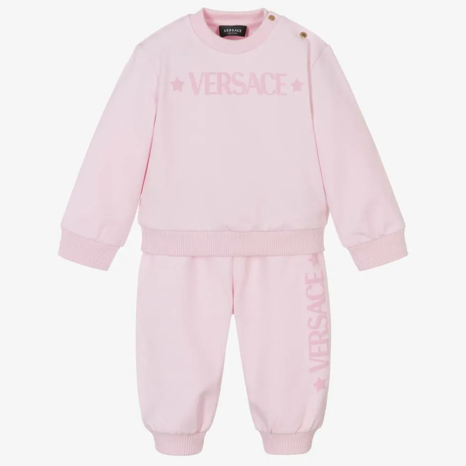 Versace Baby Pale Pink Logo Tracksuit