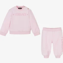 Versace Baby Pale Pink Logo Tracksuit