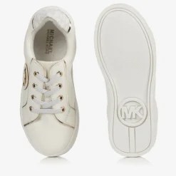 Michael Kors Kids Baby White & Gold Logo Trainers Best