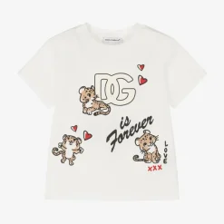 Dolce amp; Gabbana Baby White Cotton T-Shirt Outlet
