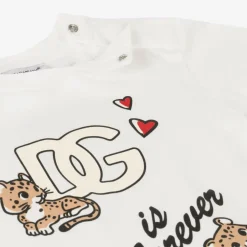 Dolce amp; Gabbana Baby White Cotton T-Shirt Outlet