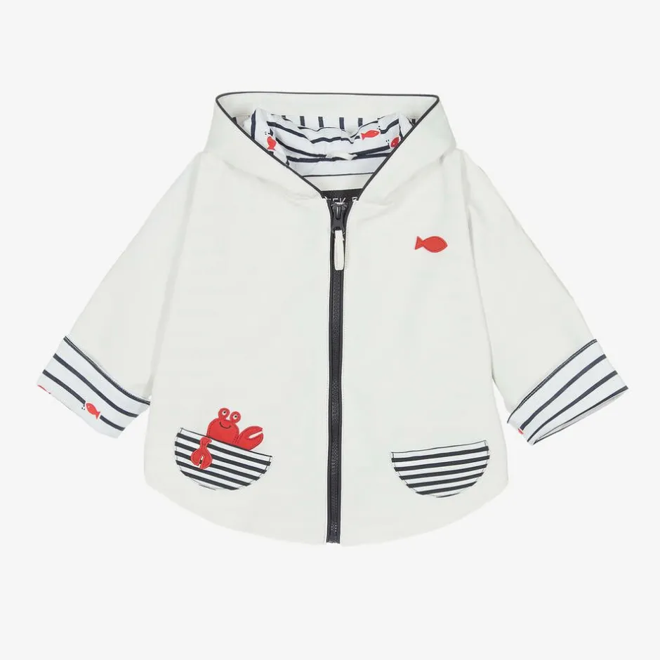 Week-end à la mer Baby White Hooded Rain Cape Discount
