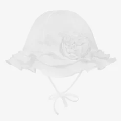 Sarah Louise Baby White Polycotton Sun Hat Hot