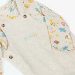 Guess Beige Babysuit & Dungaree Gift Set Outlet