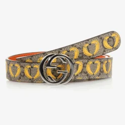 Gucci Beige Banana Print GG Belt Sale