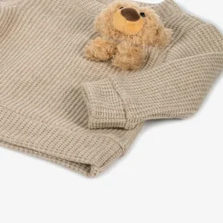 Jamiks Beige Bear Viscose Baby Trouser Set Discount