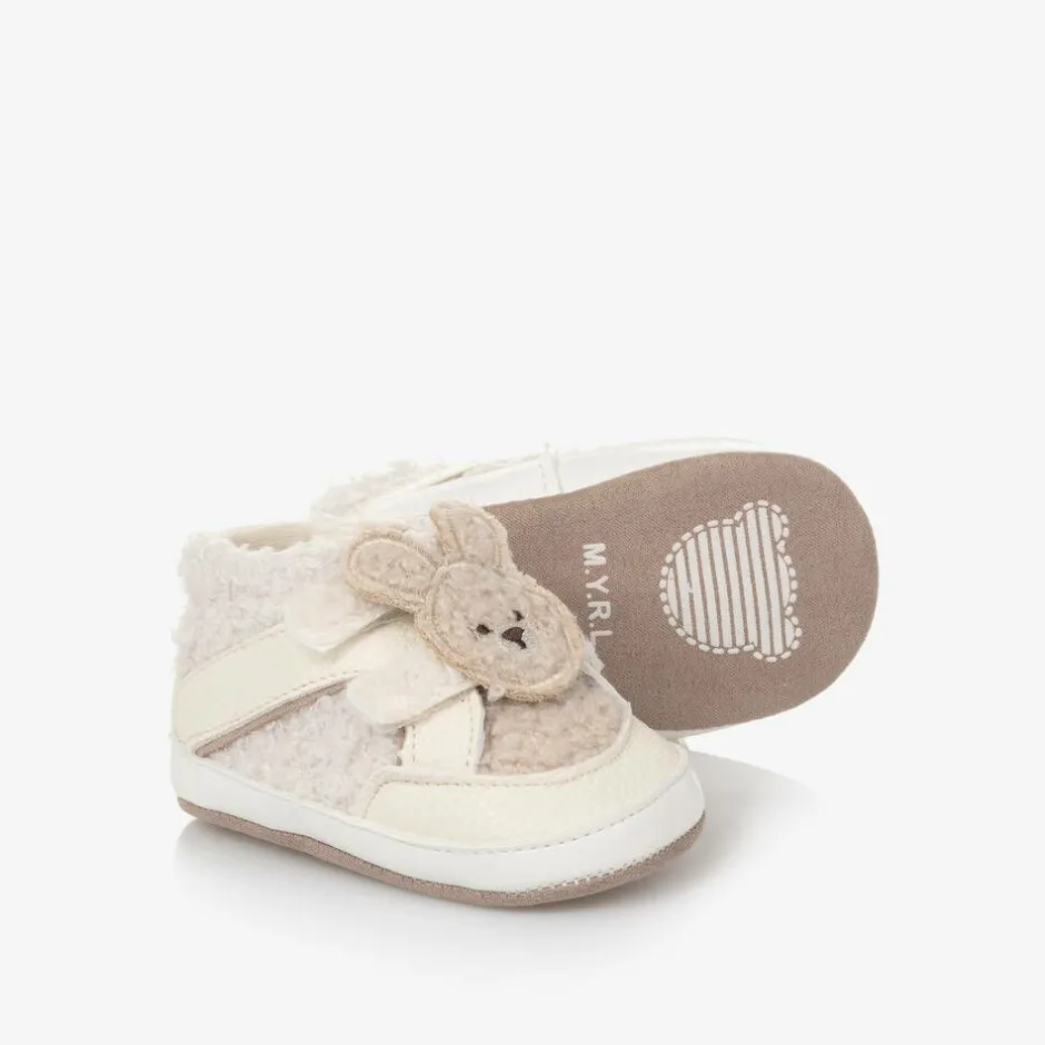Mayoral Newborn Beige Borg Pre-Walker Trainers Discount