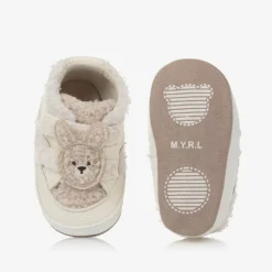 Mayoral Newborn Beige Borg Pre-Walker Trainers Discount