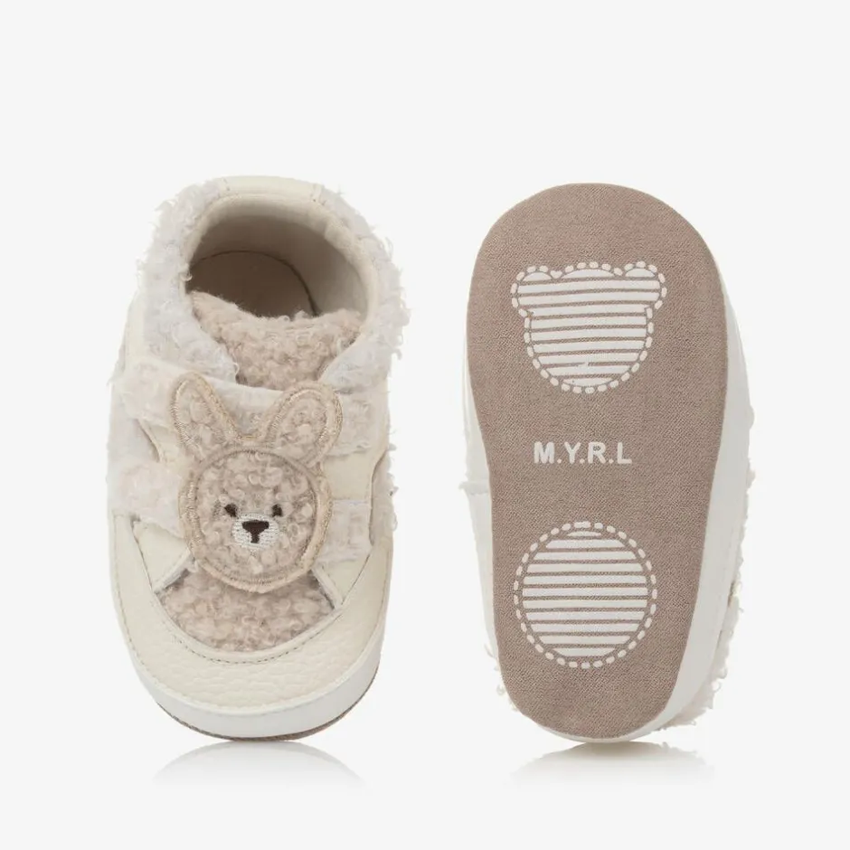 Mayoral Newborn Beige Borg Pre-Walker Trainers Discount