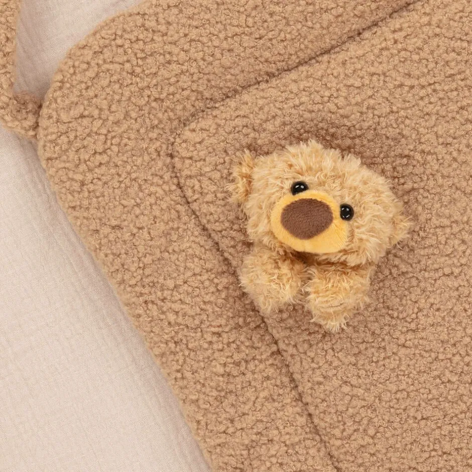 Jamiks Beige Bouclé Fleece Bear Nest (64cm) Discount