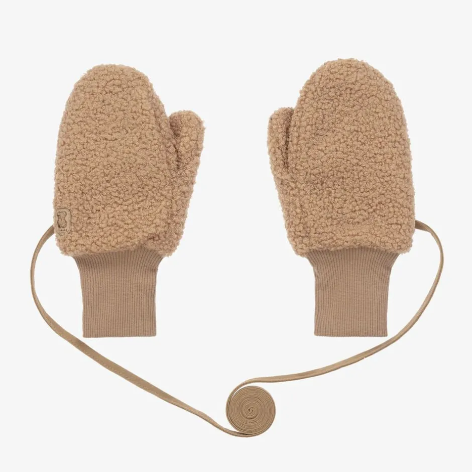 Jamiks Beige Bouclé Fleece Mittens Sale