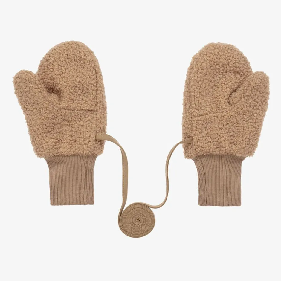 Jamiks Beige Bouclé Fleece Mittens Sale
