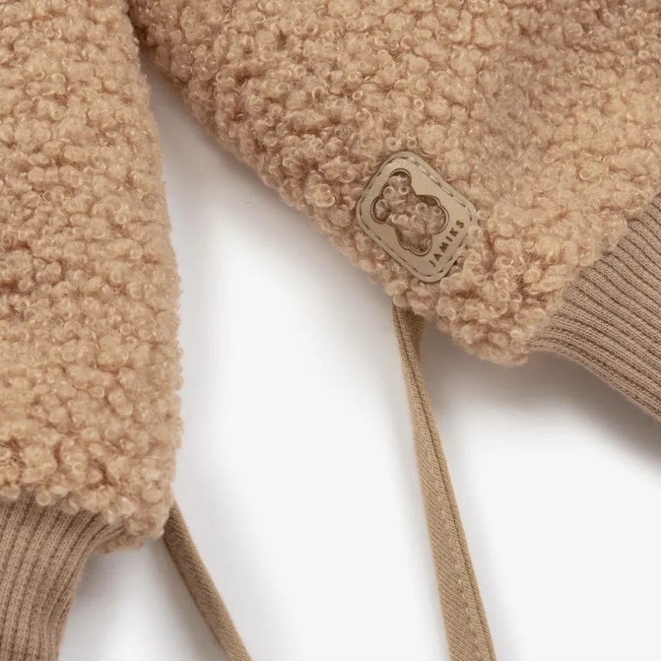 Jamiks Beige Bouclé Fleece Mittens Sale