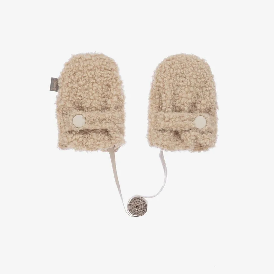 Il Gufo Beige Bouclé Fleece Mittens