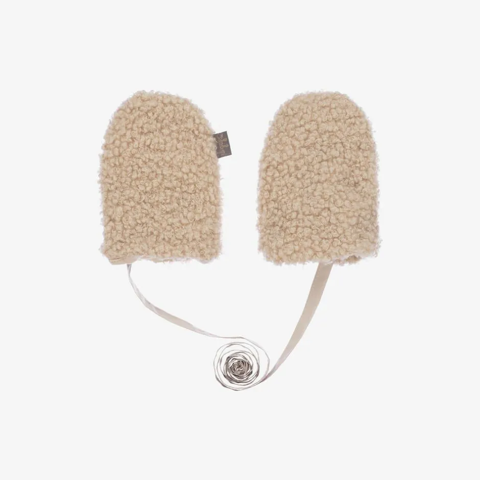 Il Gufo Beige Bouclé Fleece Mittens