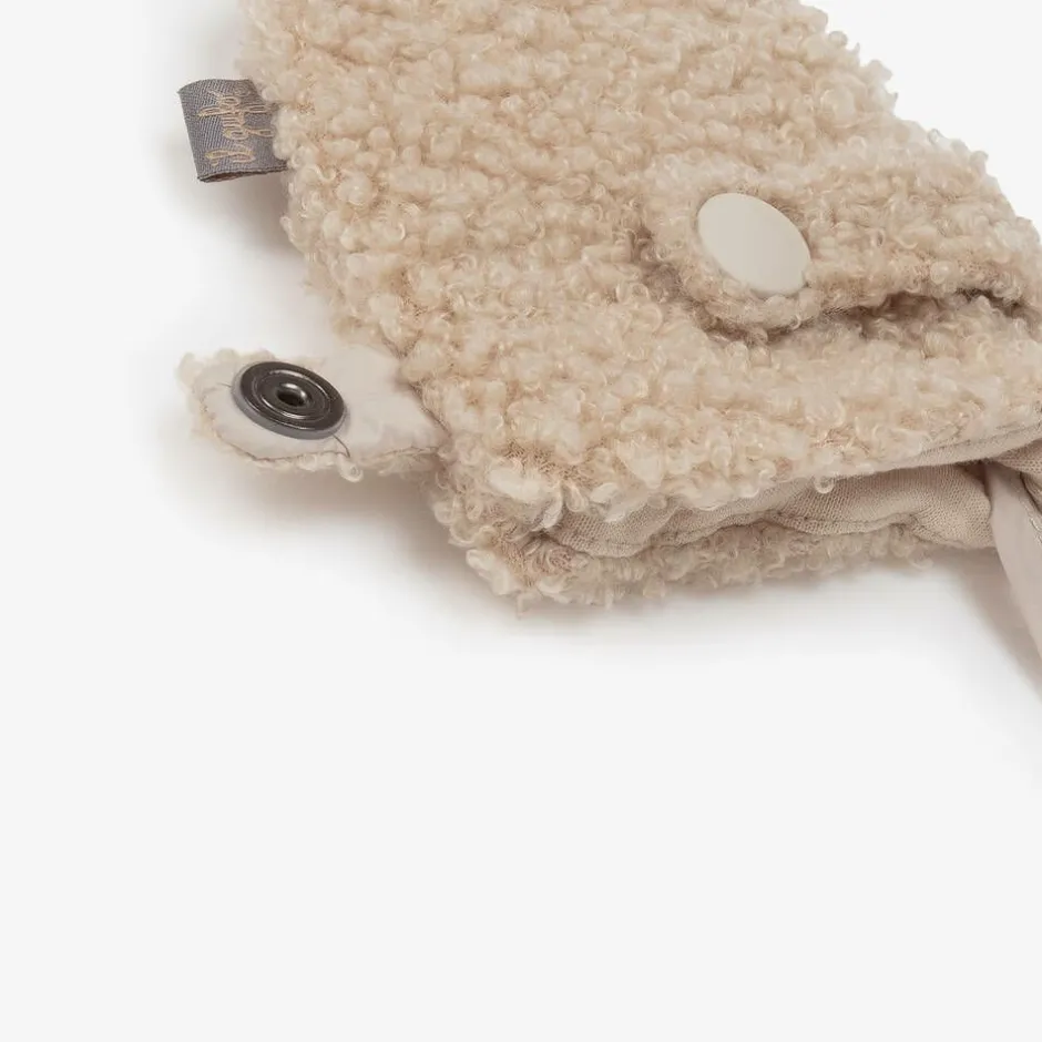 Il Gufo Beige Bouclé Fleece Mittens