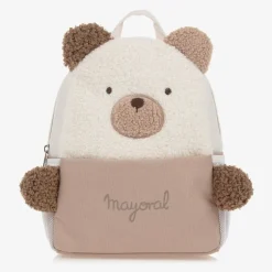 Mayoral Beige Bouclé Teddy Bear Backpack (25cm) Outlet