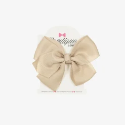 Bowtique London Beige Bow Hair Clip (10cm) Tan Outlet